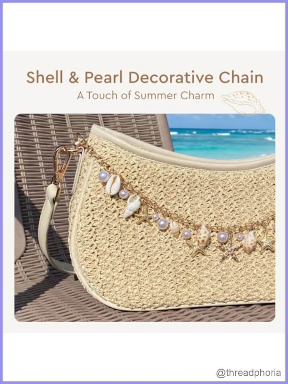 Straw Shoulder Bag Women Raffia Woven Beach Vacation Purse - Picture 2 of 6